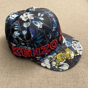 KENZO and H&M collaboration blue floral hat with tiger patch size L